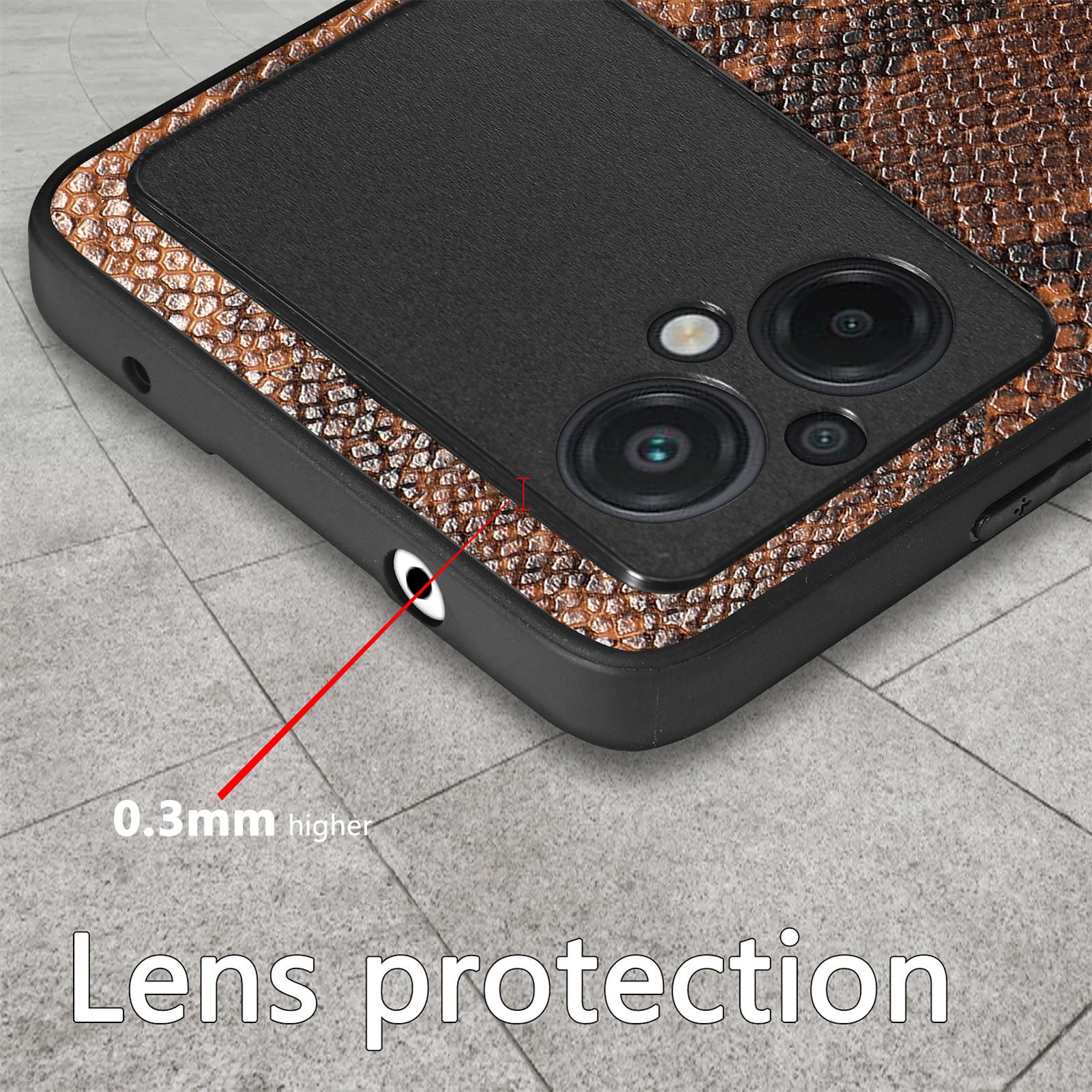 Cell Phone Cover for Xiaomi Poco M5 4G Snake Texture Anti-drop PU Leather Coated PC TPU Case Cell Phone Cover for Xiaomi Poco M5 4G Snake Texture Anti-drop PU Leather Coated PC TPU Case